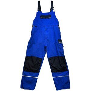 TMG Men's Cordura Work Overalls Wide Leg Cargo Pants Size 46R Blue Black Pockets